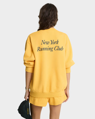 Run Club Crewneck - Faded Gold/Navy