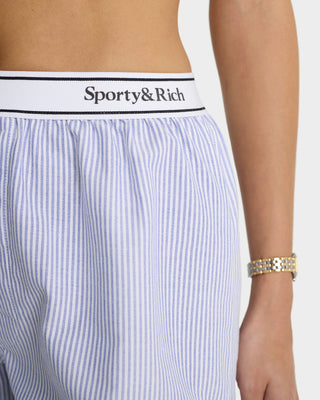 Serif Logo Oxford Boxer - Navy Stripe