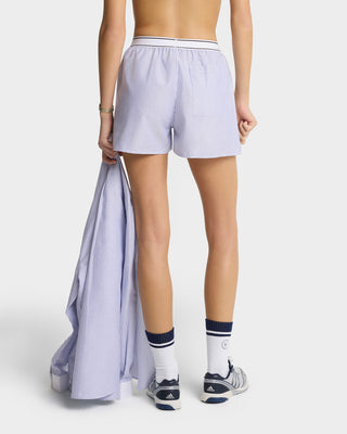 Serif Logo Oxford Boxer - Navy Stripe