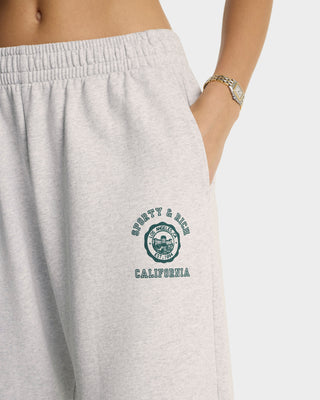 California Emblem Wide Sweatpant - Heather Gray/Forest