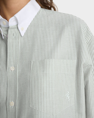SRC Oversized Oxford Shirt - Forest striped