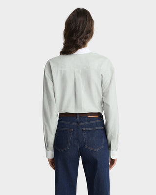 SRC Oversized Oxford Shirt - Forest striped