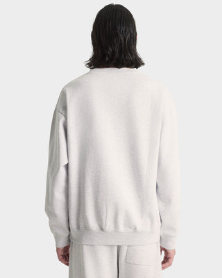 Signature Logo Embroidered Crewneck - Heather Gray/Navy