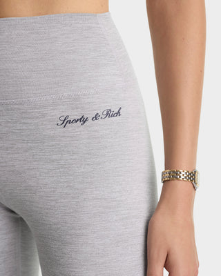 Signature Logo Legging - Heather Gray/Navy