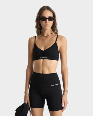 Signature Logo Biker Short - Black/White