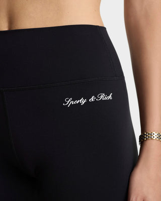 Signature Logo Biker Short - Black/White