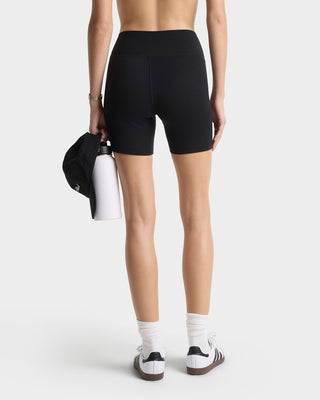 Signature Logo Biker Short - Black/White