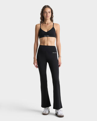 Signature Logo Flared Legging - Black/White