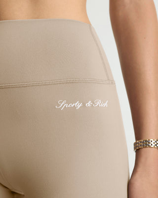 Signature Logo Biker Short - Hazelnut/White