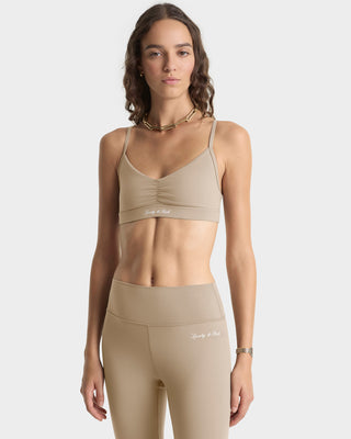 Signature Logo Legging - Hazelnut/White