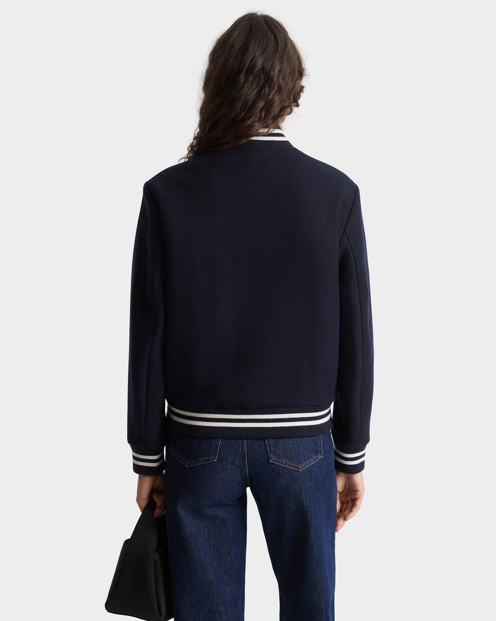 BH Crest Wool Varsity Jacket - Navy/White – Sporty & Rich