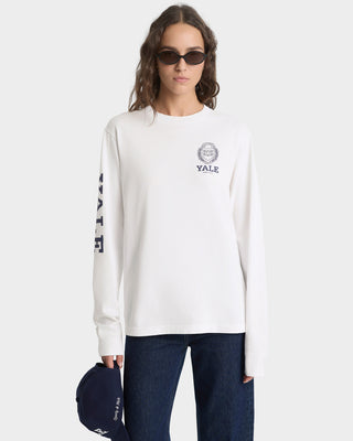 Yale Crest Longsleeve T-Shirt - White
