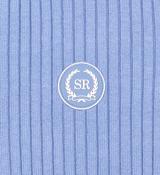 Golf Logo Ribbed Polo - Sky Blue