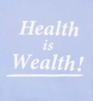 Health Is Wealth Crewneck - Periwinkle/White