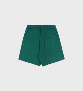 Serif Logo Gym Short - Alpine/White