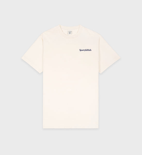 Health is Wealth T-Shirt - Cream/Navy