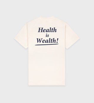 T-Shirt Health Is Wealth - Crème/Marine