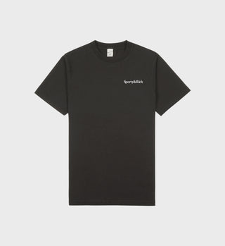 Health is Wealth T-Shirt - Faded Black/White