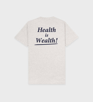 T-Shirt Health Is Wealth - Gris Chiné/Marine