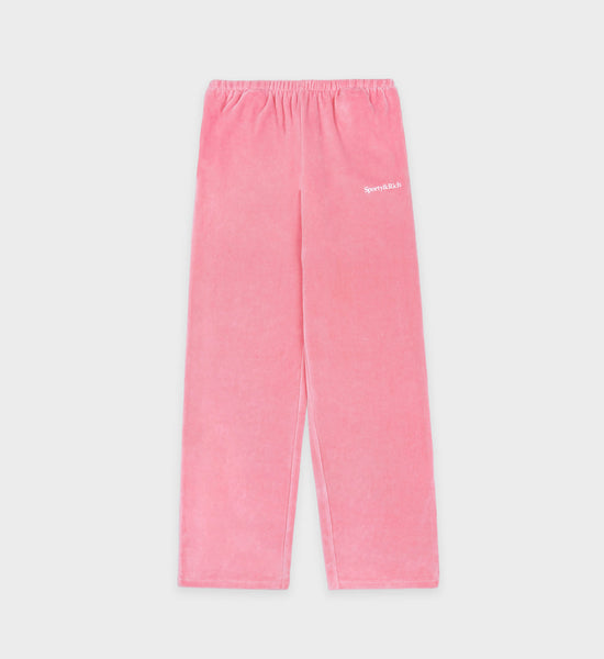 Health Ivy Velour Sweatpant - Cotton Candy/White