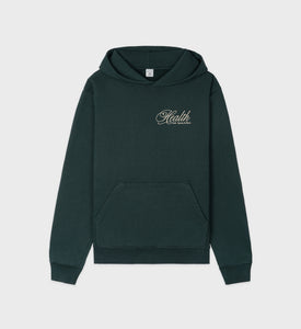 Health Script Hoodie - Forest/Cream