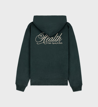 Health Script Hoodie - Forest/Cream