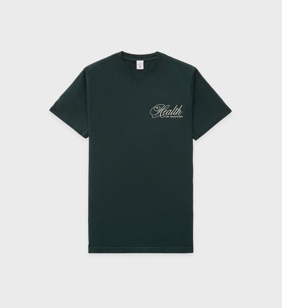 Health Script T-Shirt - Forest/Cream