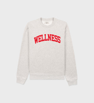 Wellness Ivy Boucle Crewneck - Heather Gray/Sports Red