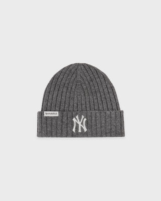 Heritage Yankees Serif Cashmere Beanie - Dark Grey/White