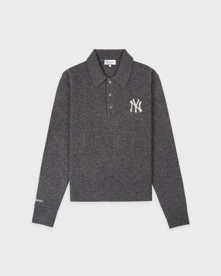 Heritage Yankees Serif Cashmere Polo - Dark Grey/White