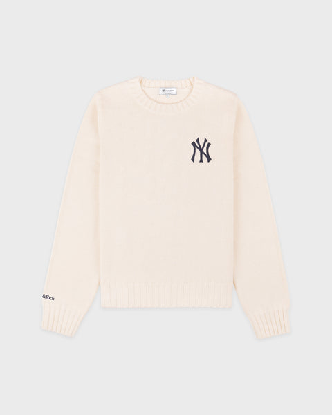 Heritage Yankees Serif Knitted Sweater - Ecru/Navy