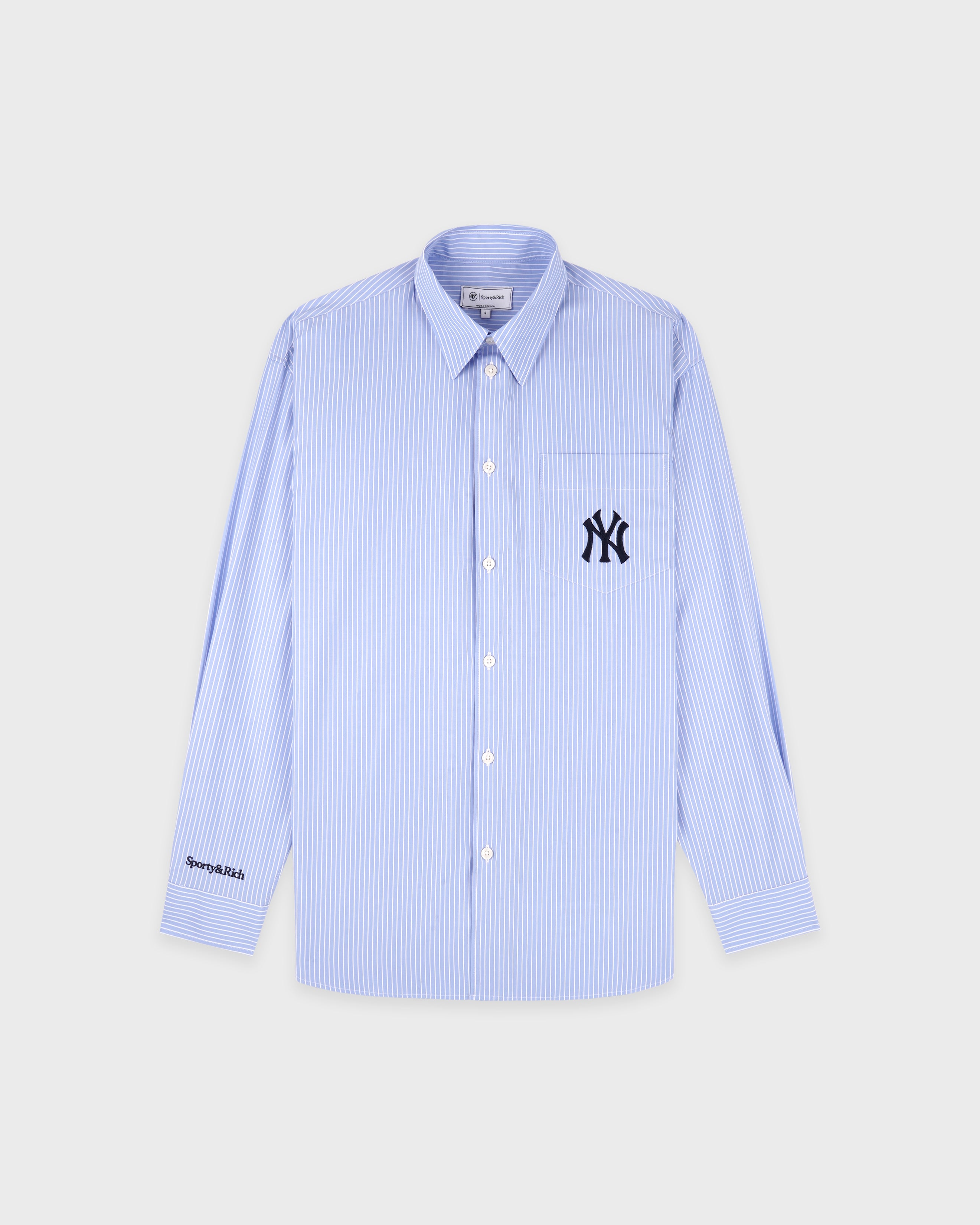 yankees dress shirt New York Yankees Cutter & Buck Stretch Oxford Stripe Mens Long Sleeve Dress Shirt - Charcoal