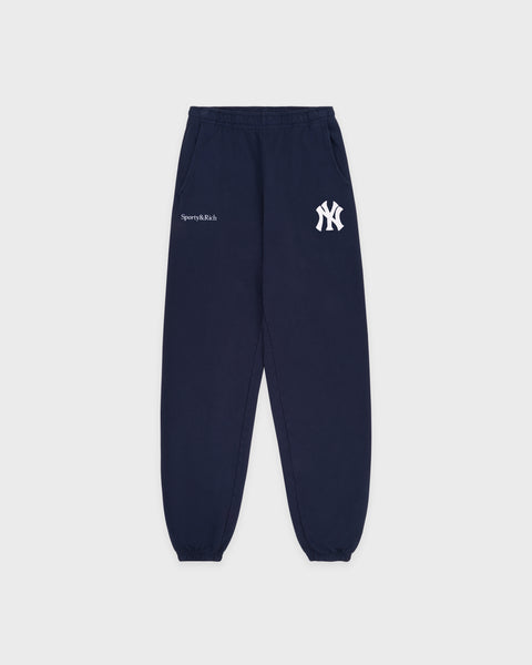 新品 deps TAG LOGO SWEAT PANTS WHITE×NAVY Heritage Yankees Serif Sweatpant - Navy/White – Sporty & Rich