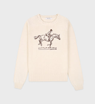 Horse Knitted Sweater - Cream