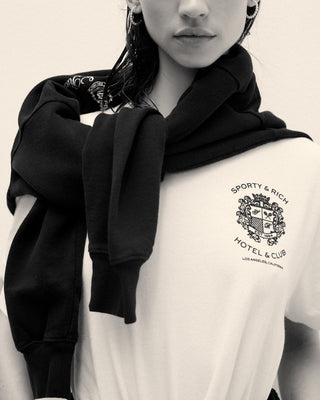 Hotel Cropped Tee - White/Black