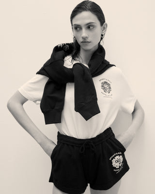 Hotel Cropped Tee - White/Black