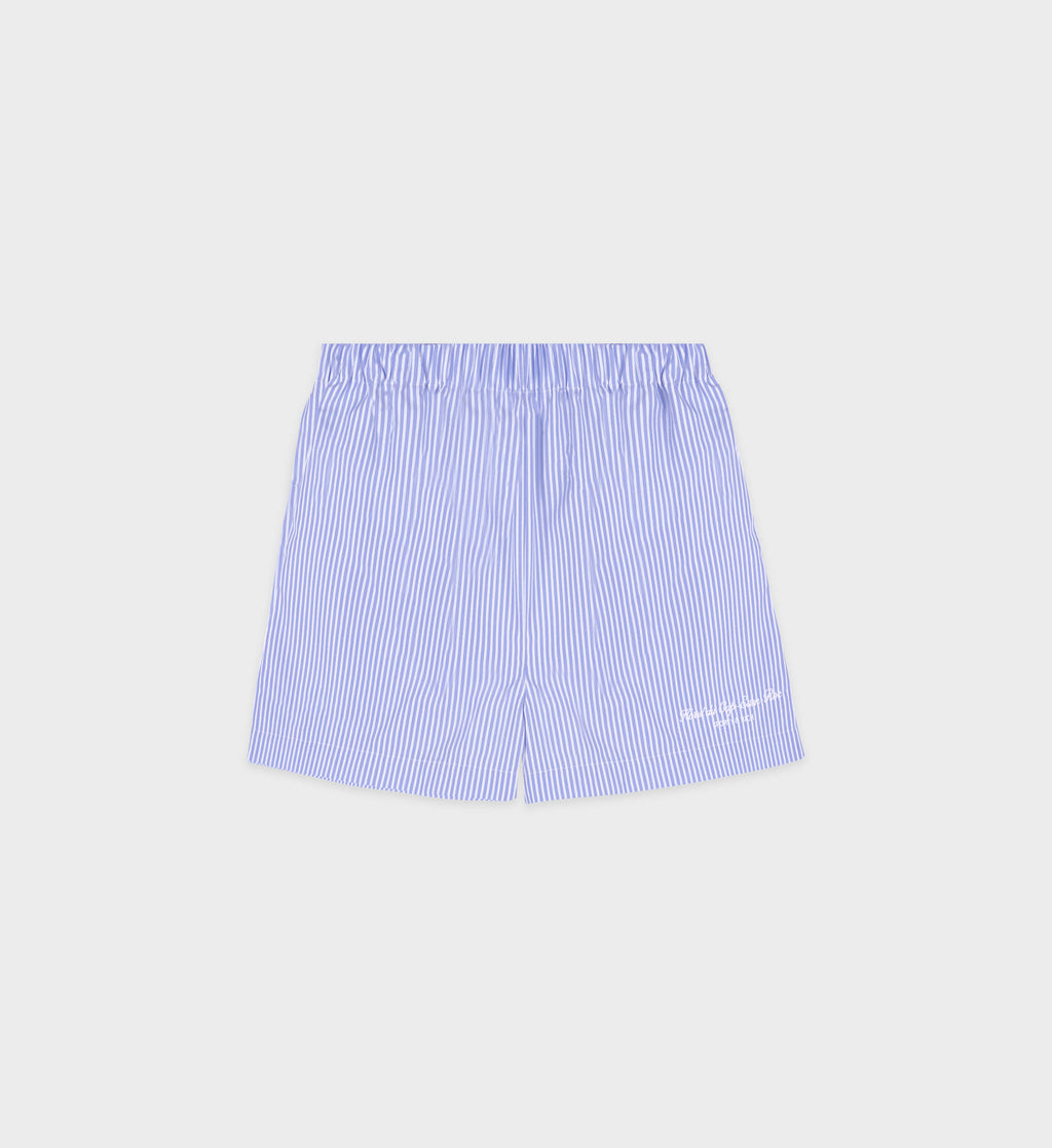 Hotel du Cap Cursive Poplin Short - Blue Striped – Sporty & Rich