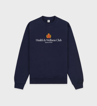 H&W Crest Crewneck - Navy/White