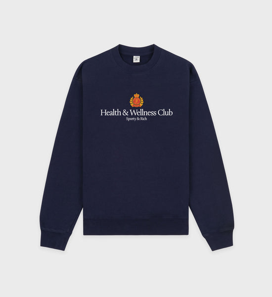 H&W Crest Crewneck - Navy/White