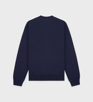 H&W Crest Crewneck - Navy/White