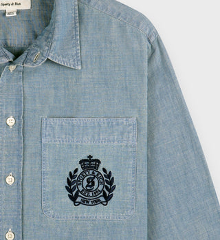 H&W Crest Cropped Shirt - Chambray