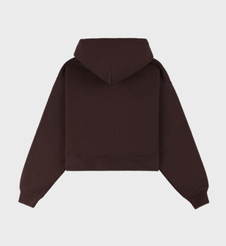 Sweat cropped H&W Crest - Chocolat/Crème