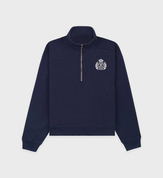 H&W Crest Quarter Zip - Navy/White