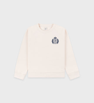 H&W Crest Kids Crewneck - Cream/Navy