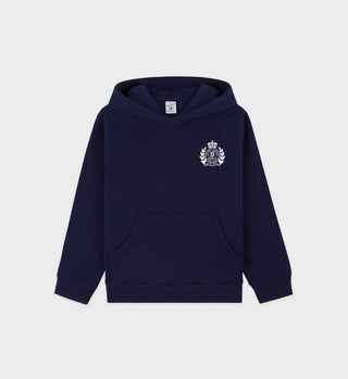 H&W Crest Kids Hoodie - Navy/White