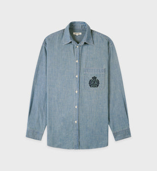 H&W Crest Oversized Shirt - Chambray