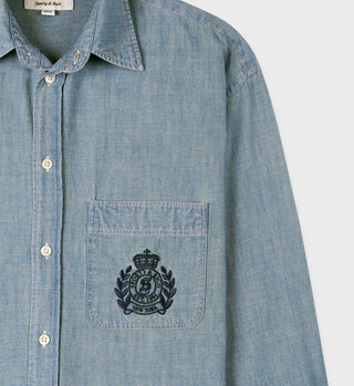 H&W Crest Oversized Shirt - Chambray