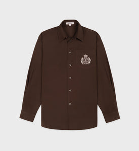 H&W Crest Oversized Shirt - Chocolate/Cream