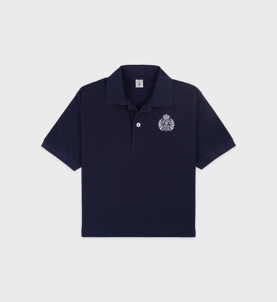 Polo H&W Crest Piqué - Marine/Blanc