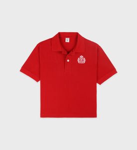 Polo H&W Crest Piqué - Rubis/Blanc